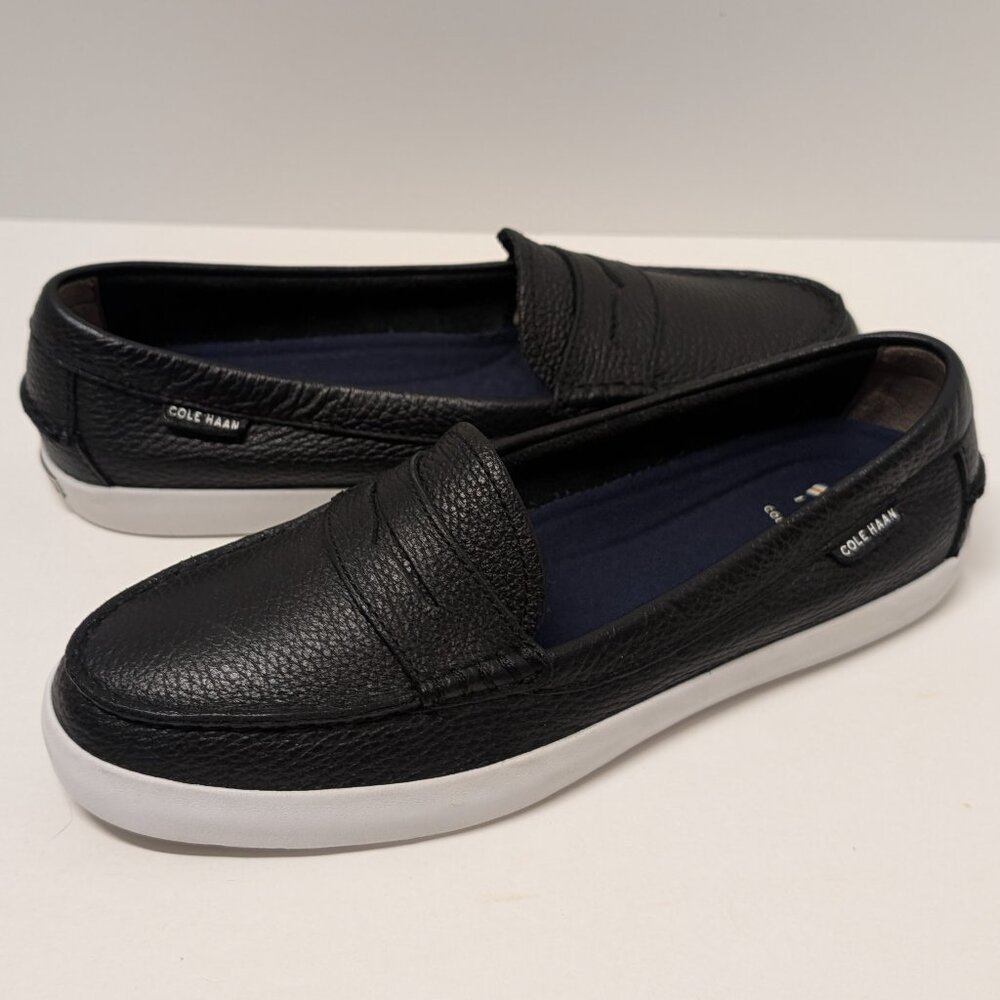 Cole Haan Nantucket Penny Loafers in Black Pebbled Leather - Picture 3 of 16